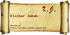 Kloiber Jakab névjegykártya